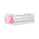 Lit 80x160 sommier et tiroir inclus  Kocot Kids Babydream La princesse et le cheval - Blanc