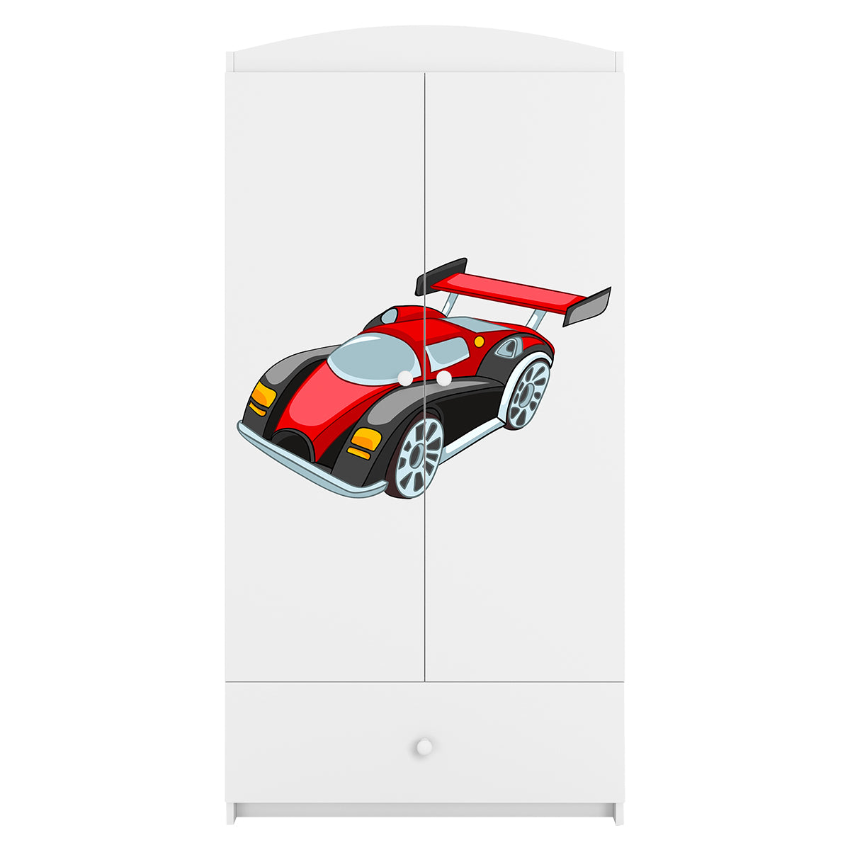 Armoire 2 portes 1 tiroir Kocot Kids Babydream Voiture de course - Blanc - vue 4