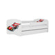 Lit 80x160 sommier et tiroir inclus Kocot Kids Babydream Voiture de course - Blanc