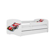 Lit 80x180 sommier et tiroir inclus Kocot Kids Babydream Voiture de course - Blanc - vue 2