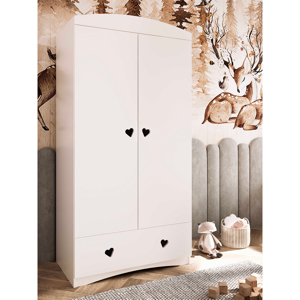 Armoire 2 portes 1 tiroir Kocot Kids Julia - Blanc - vue 5