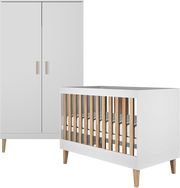 Lit bébé 60x120 et armoire Kocot Kids Kubi - Blanc