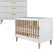 Lit bébé 60x120 et commode Kocot Kids Kubi - Blanc