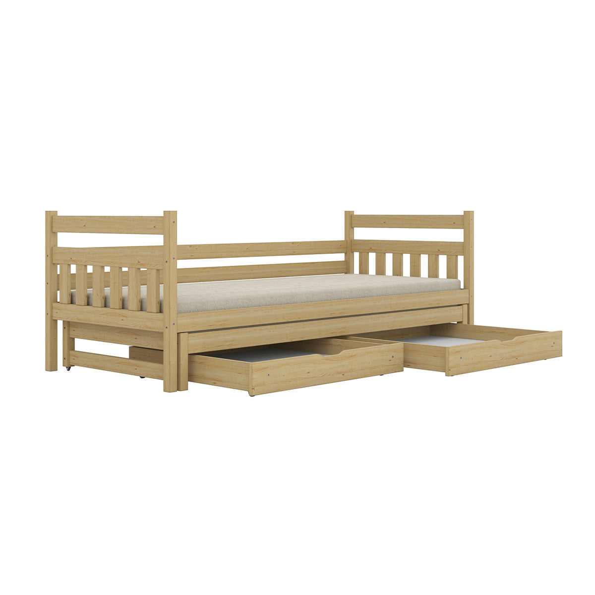 Lit gigogne 90x200 sommiers et tiroirs inclus David Bois - vue 4