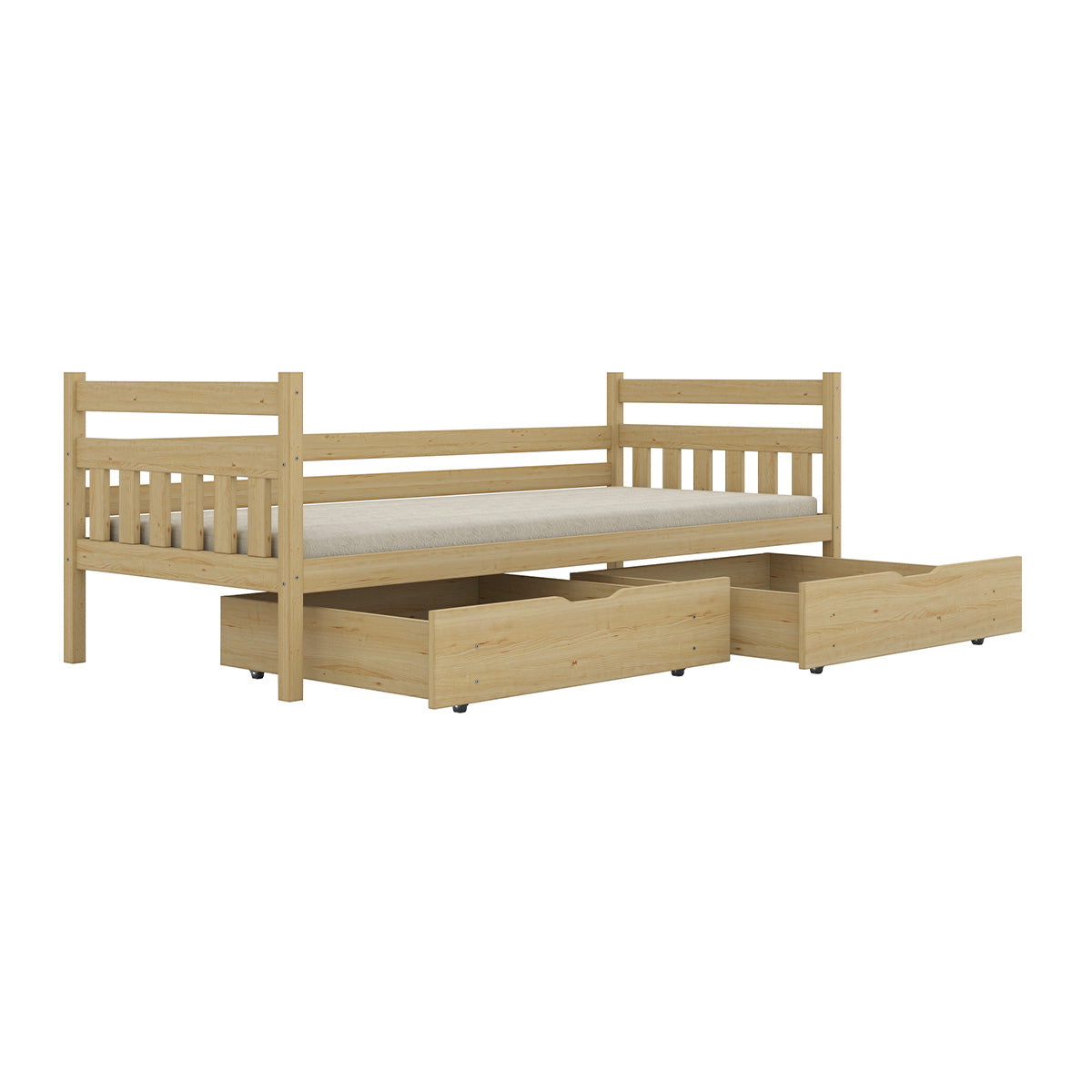 Lit 90x200 sommier et tiroirs inclus David Bois - vue 4