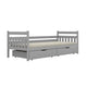 Lit 90x200 sommier et tiroirs inclus David Gris