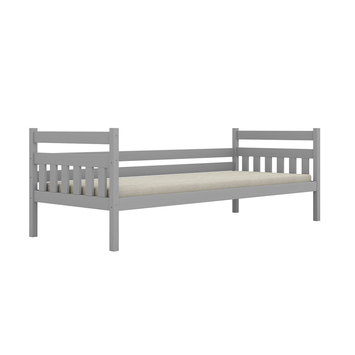 Lit 90x200 sommier et tiroirs inclus David Gris - vue 3