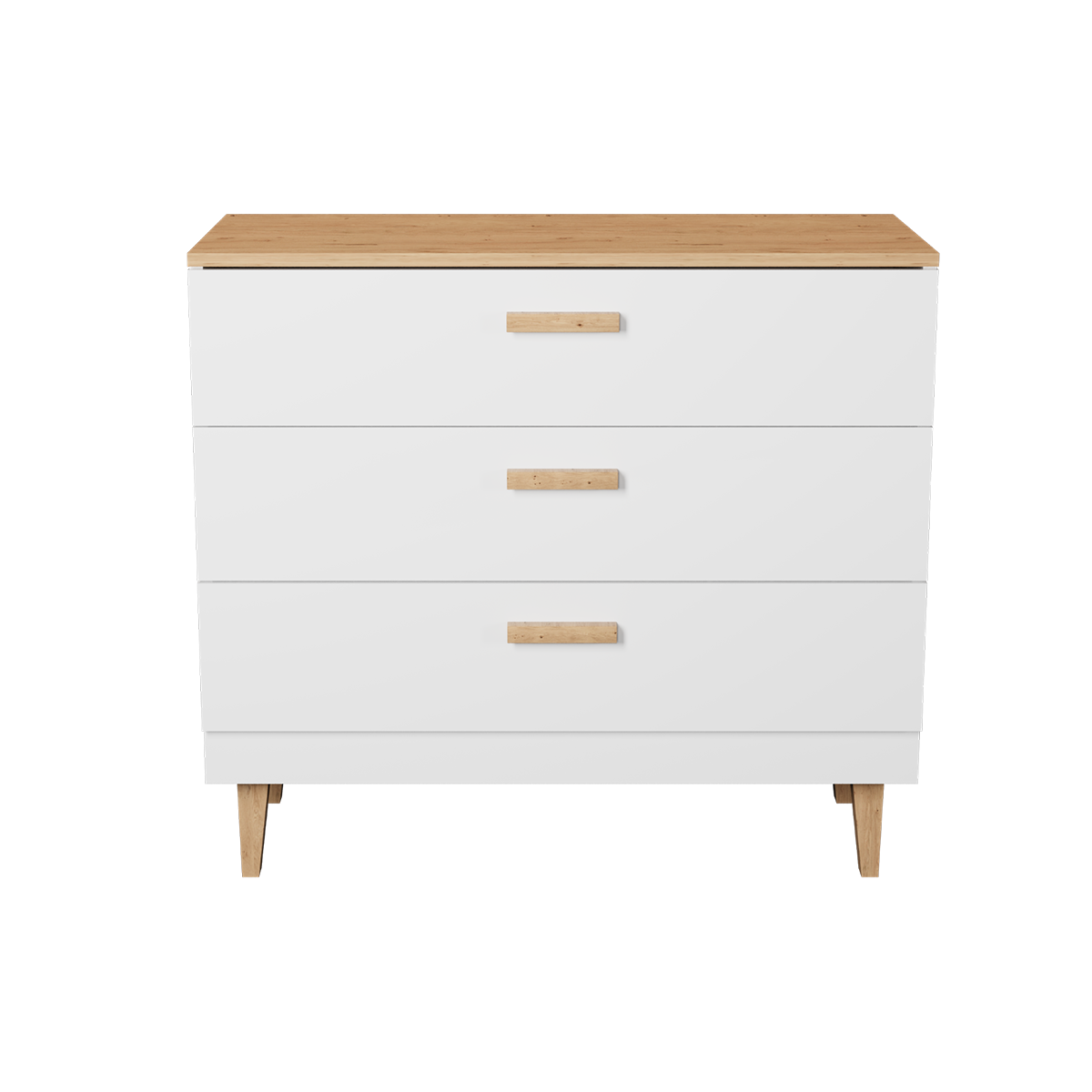 Commode 3 tiroirs Denver - Blanc - vue 2
