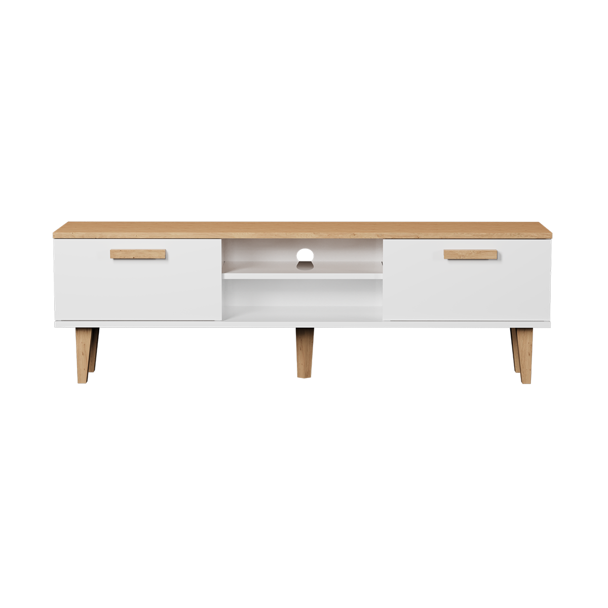 Meuble TV 160 cm Denver - Blanc - vue 2