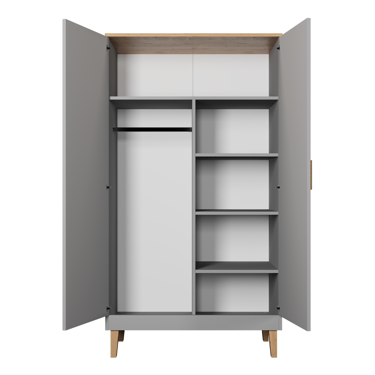 Armoire 2 portes Denver - Gris - vue 3