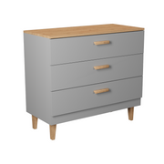 Commode 3 tiroirs Denver - Gris