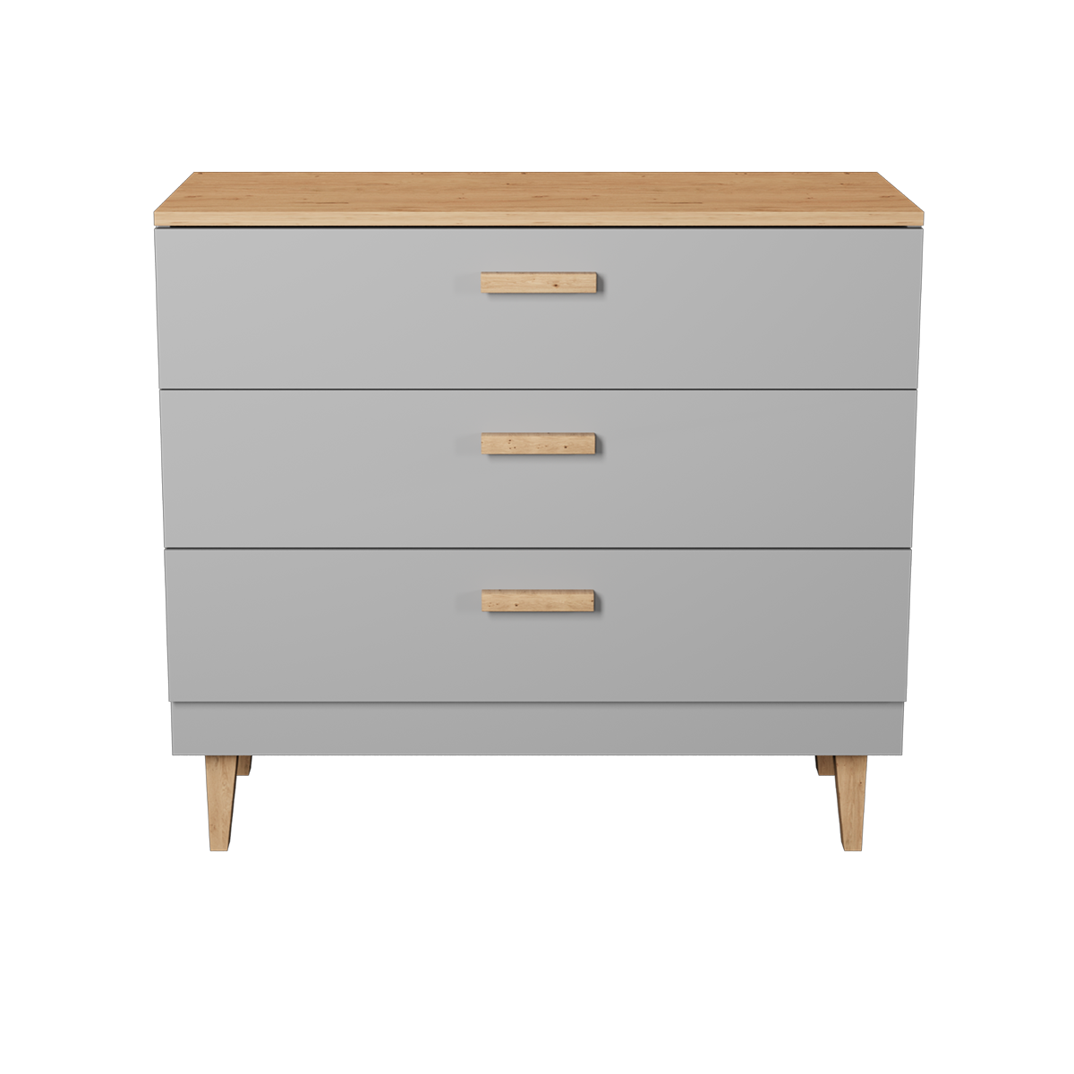 Commode 3 tiroirs Denver - Gris - vue 2