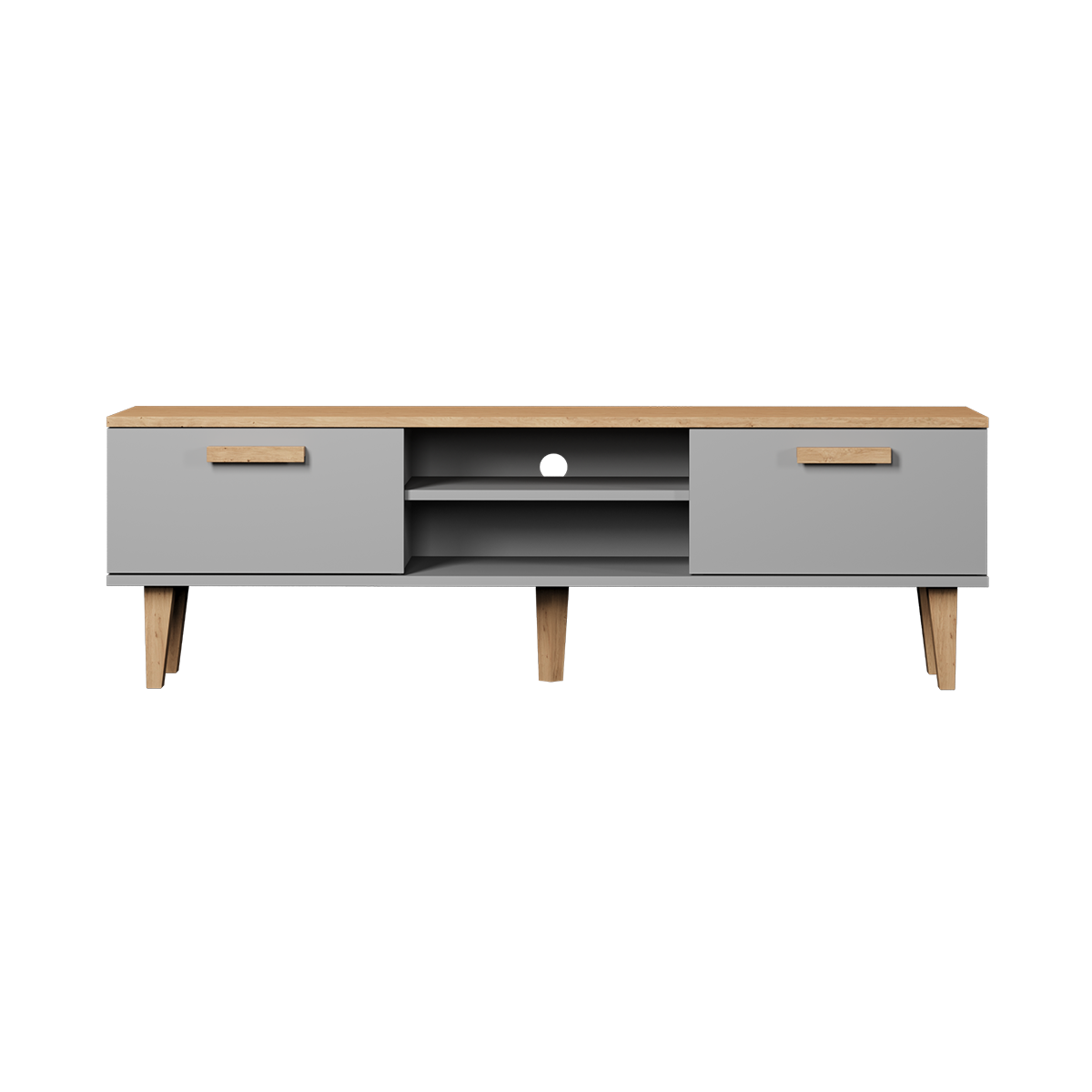 Meuble TV 160 cm Denver - Gris - vue 2