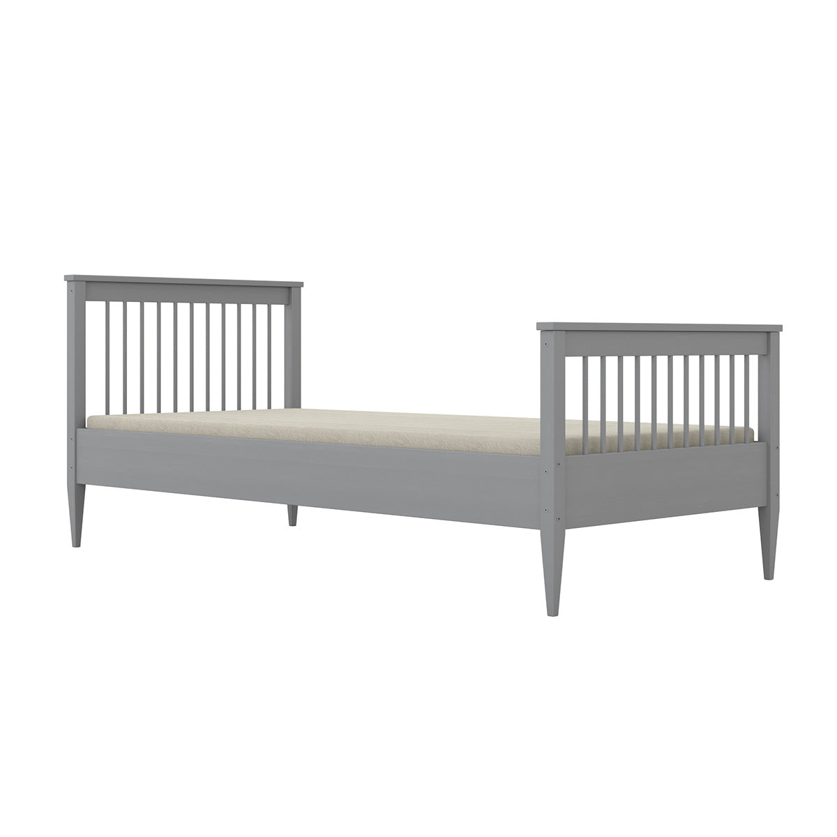 Lit 90x200 sommier inclus Emilia Gris - vue 2
