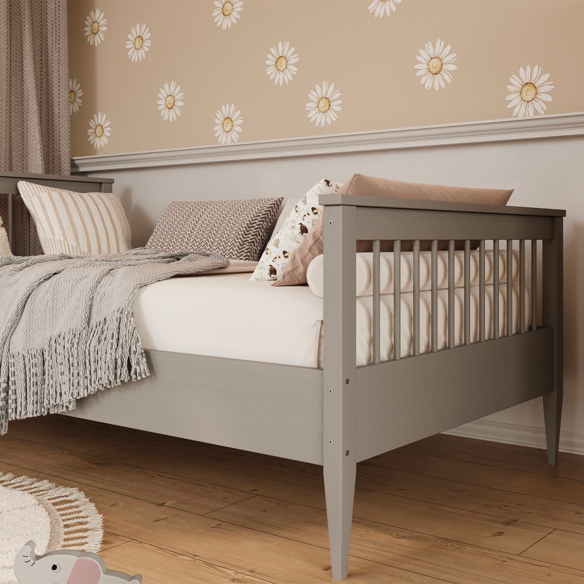 Lit 90x200 sommier inclus Emilia Gris - vue 5