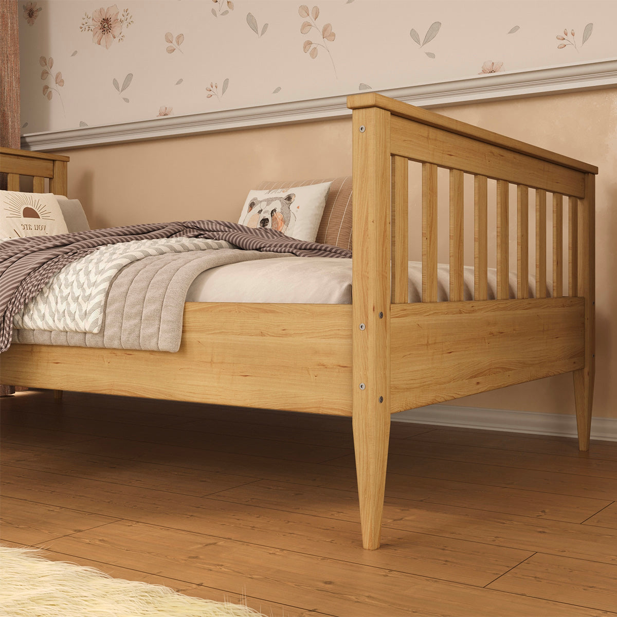 Lit 90x200 sommier inclus Ignas Bois - vue 5