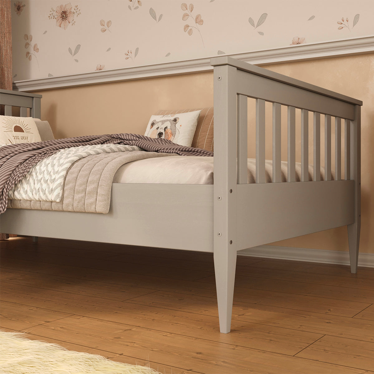 Lit 90x200 sommier inclus Ignas Gris - vue 5
