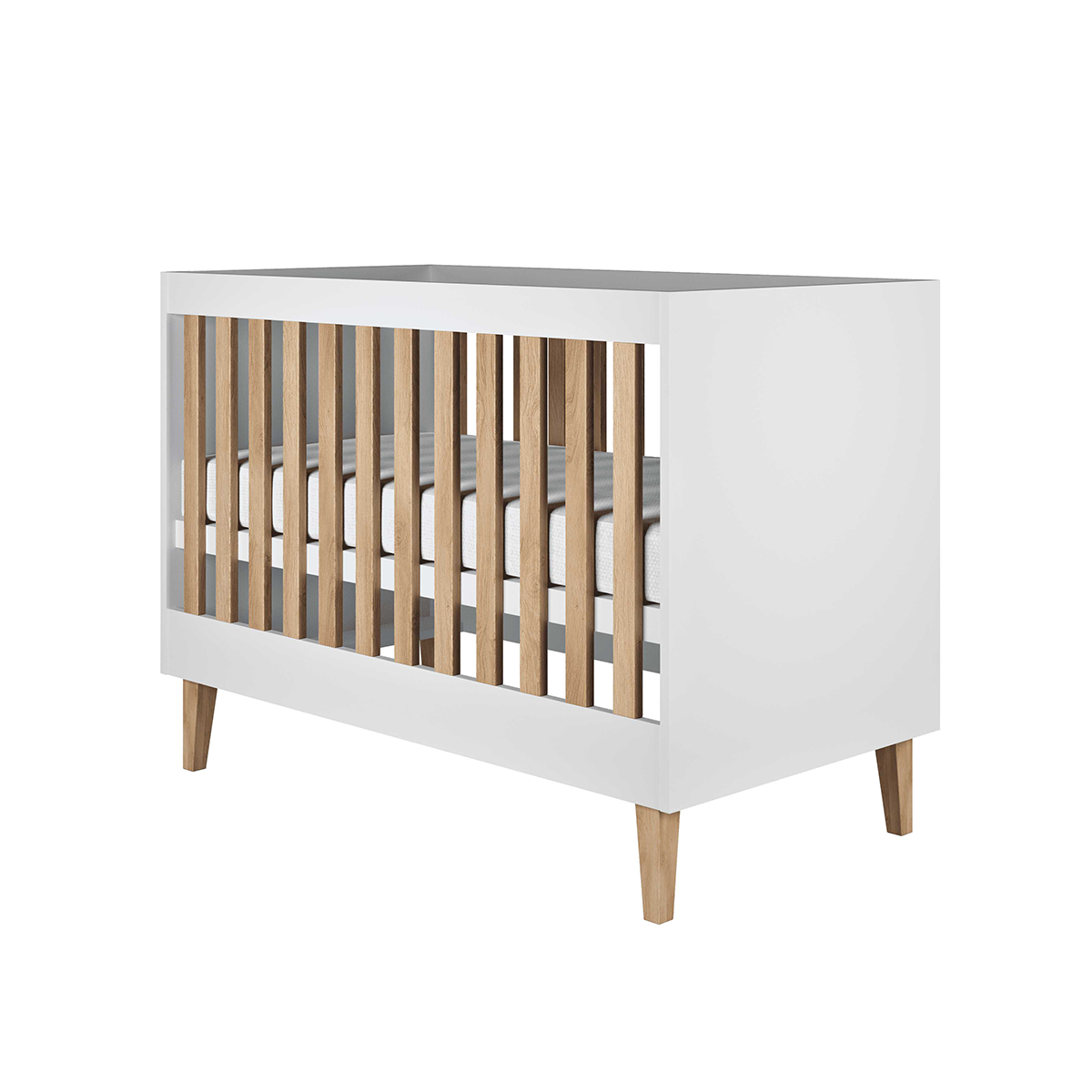 Chambre complète lit bébé 60x120, commode et armoire Kocot Kids Kubi - Blanc - vue 4