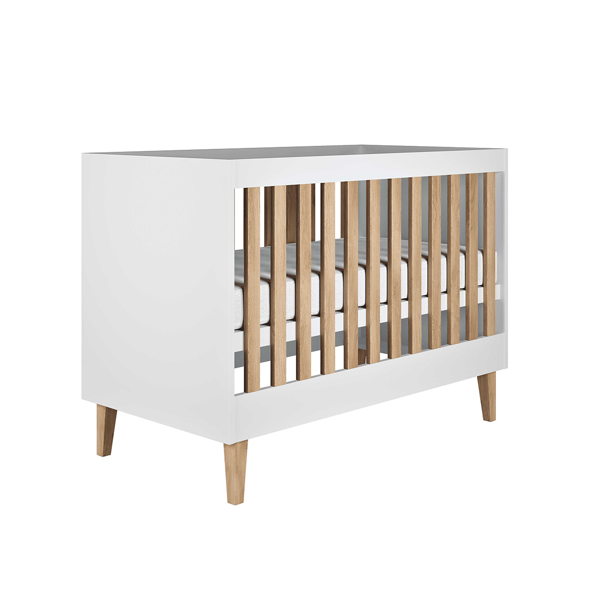 Lit bébé 60x120 et commode Kocot Kids Kubi - Blanc - vue 3