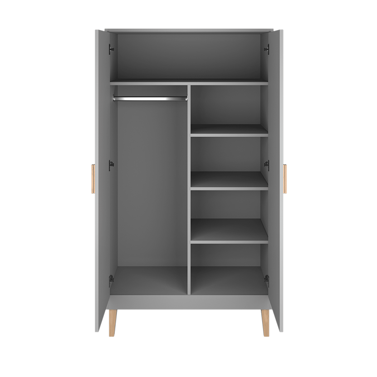 Lit bébé 60x120 et armoire Kocot Kids Kubi - Gris - vue 5