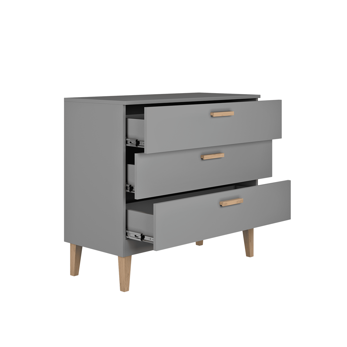 Chambre complète lit bébé 60x120, commode et armoire Kocot Kids Kubi - Gris - vue 5
