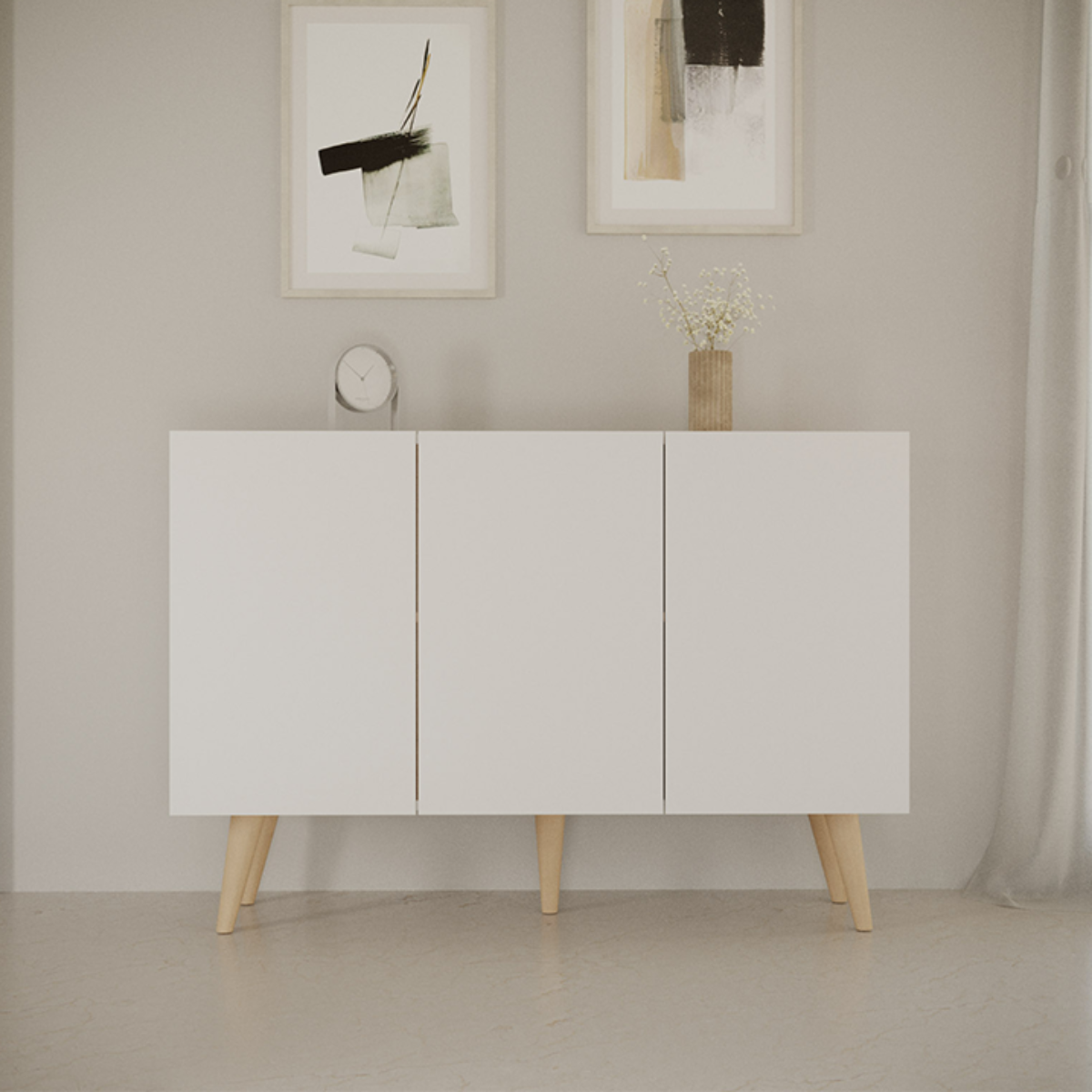 Buffet 3 portes Toronto - Blanc - vue 5