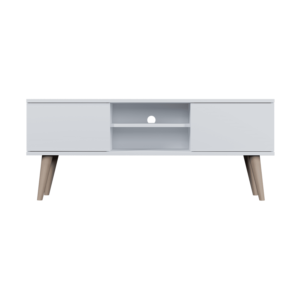 Meuble TV 120 cm Toronto - Blanc - vue 2