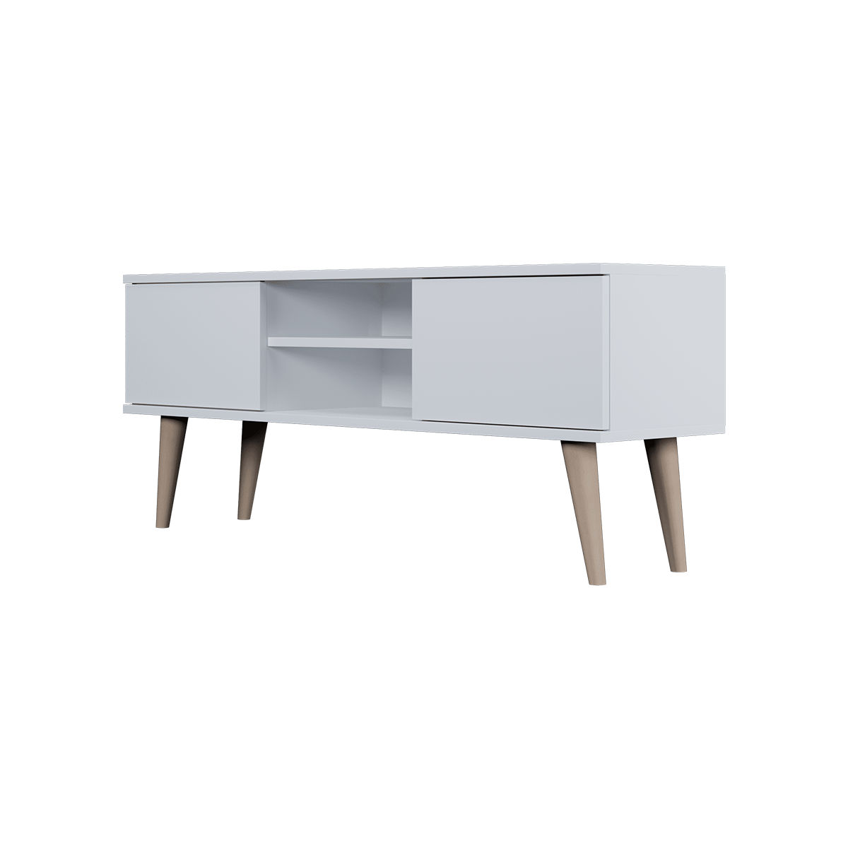 Meuble TV 120 cm Toronto - Blanc - vue 4