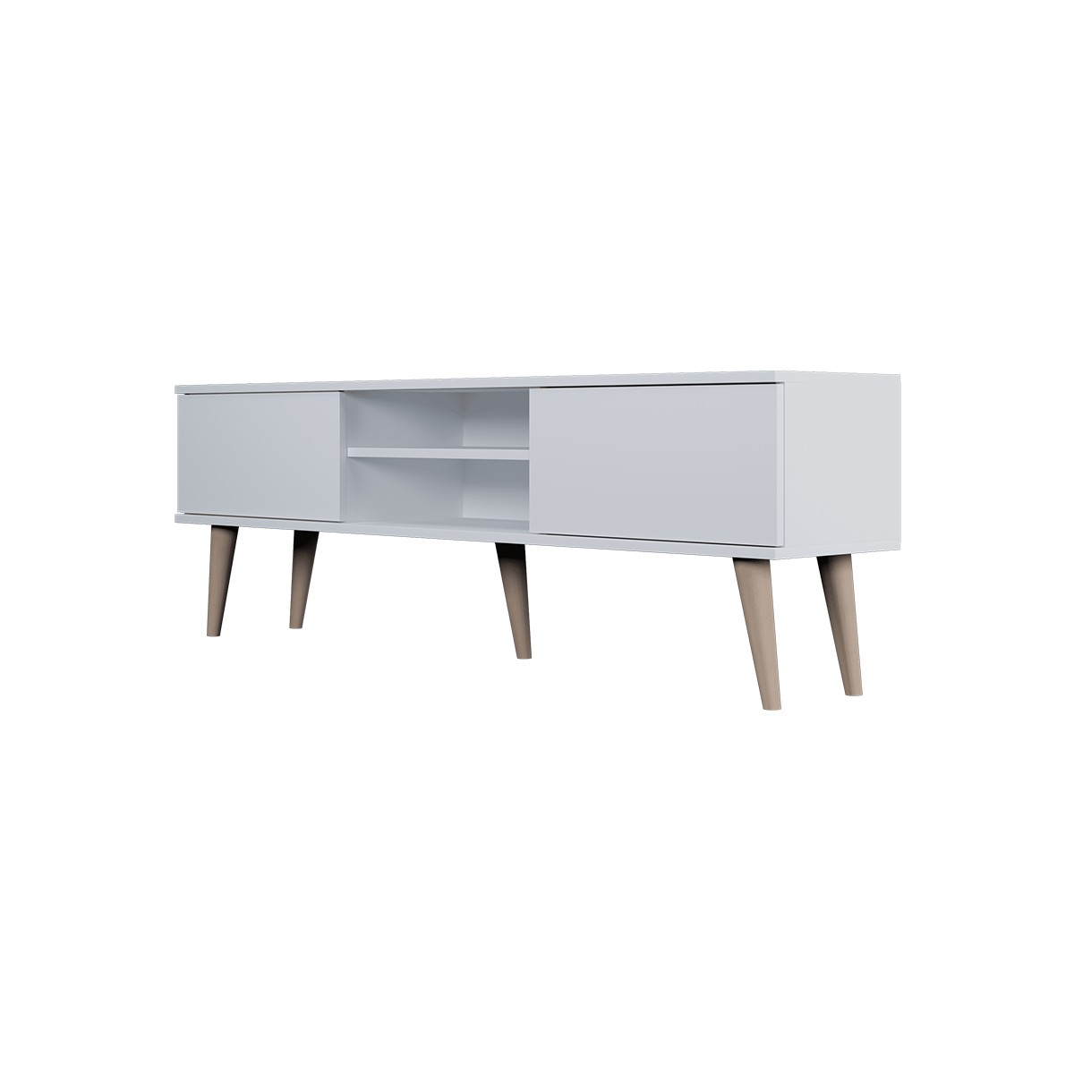 Meuble TV 160 cm Toronto - Blanc - vue 4