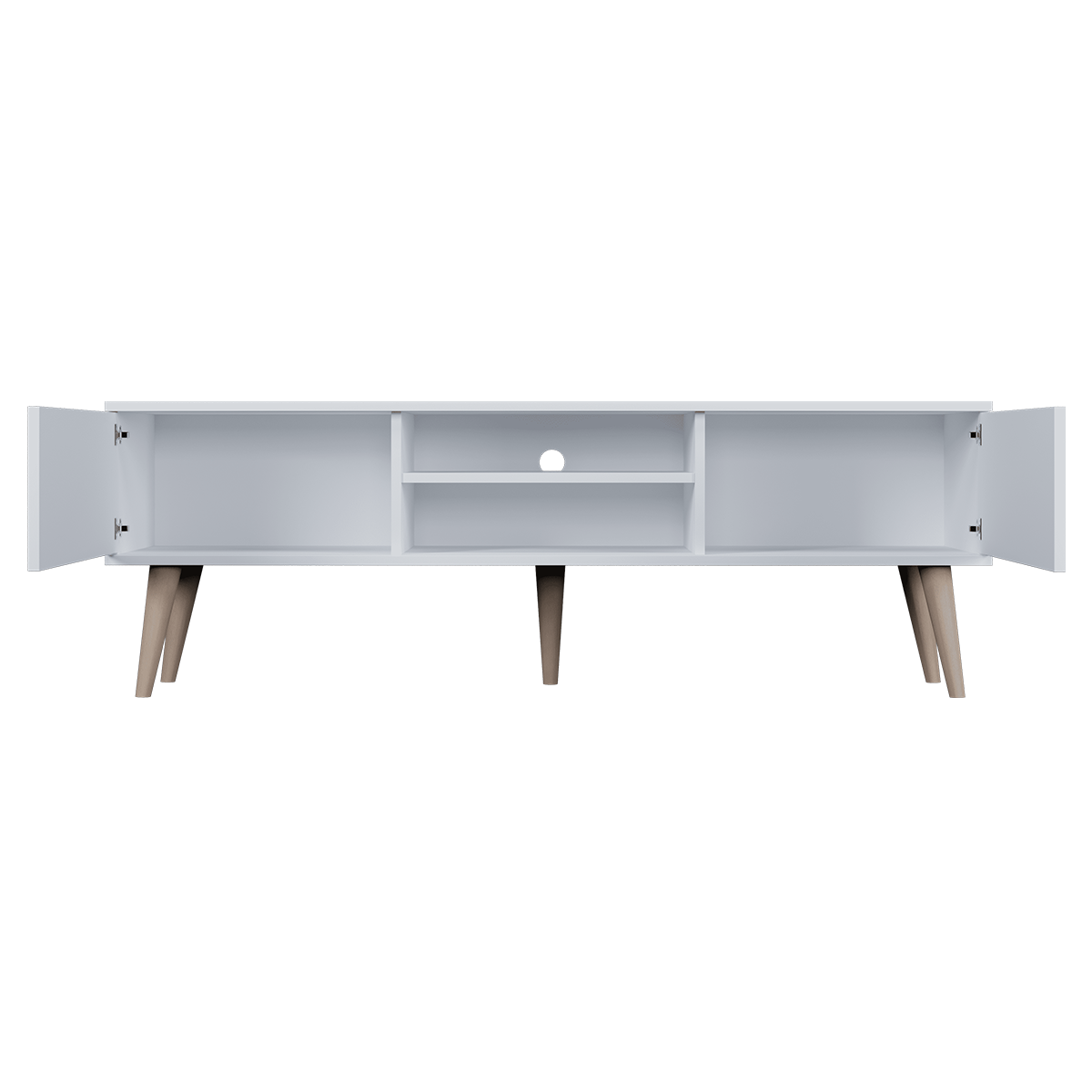 Meuble TV 160 cm Toronto - Blanc - vue 3
