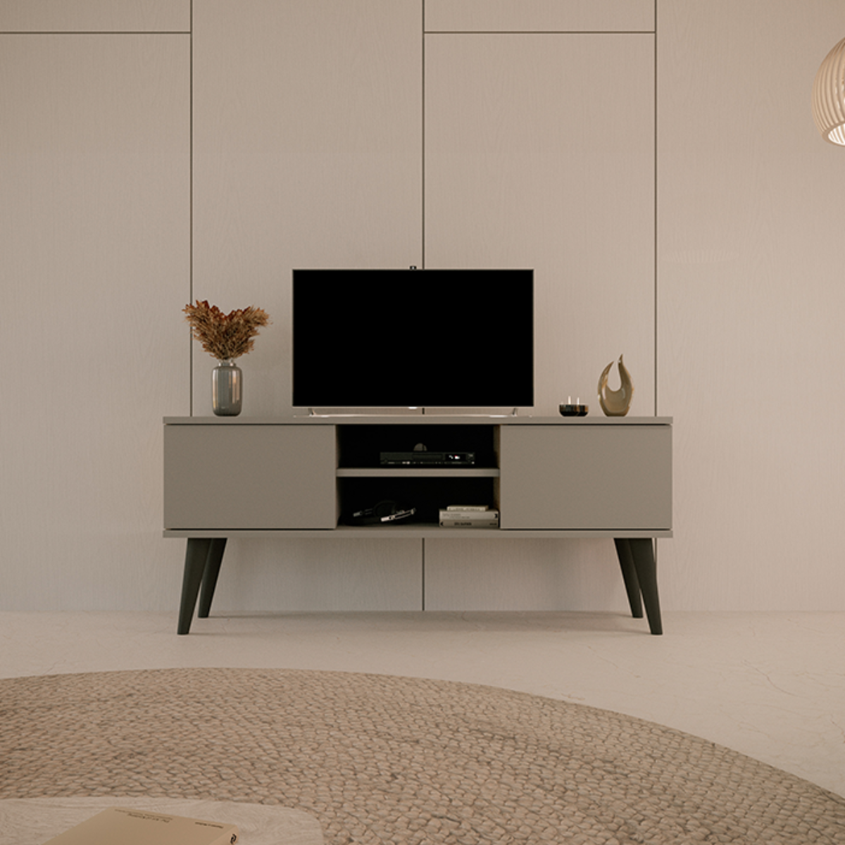 Meuble TV 120 cm Toronto - Gris - vue 4