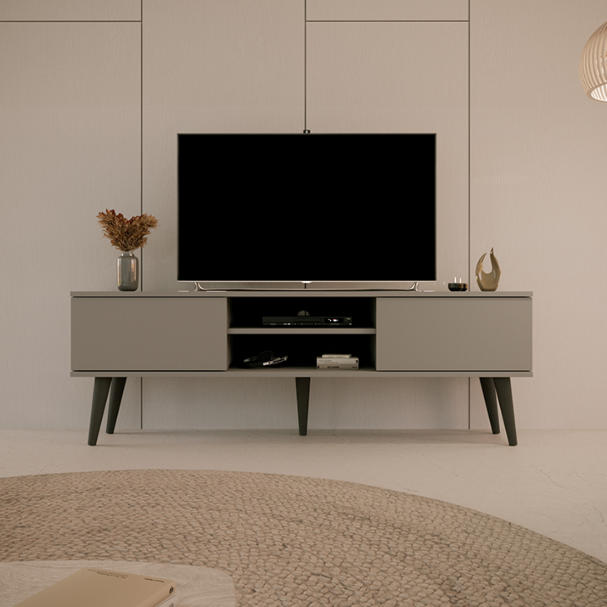 Meuble TV 160 cm Toronto - Gris - vue 4