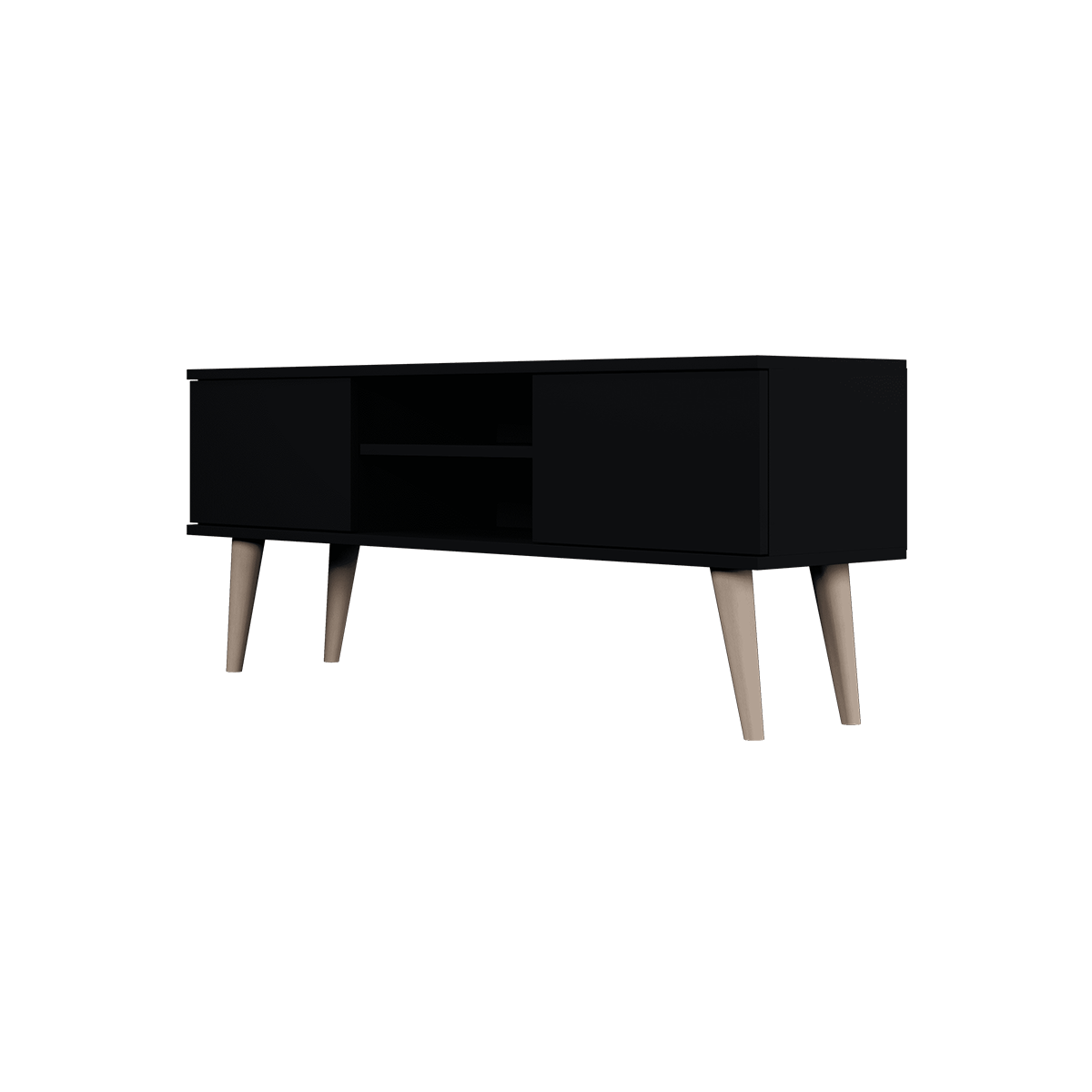 Meuble TV 120 cm Toronto - Noir - vue 4
