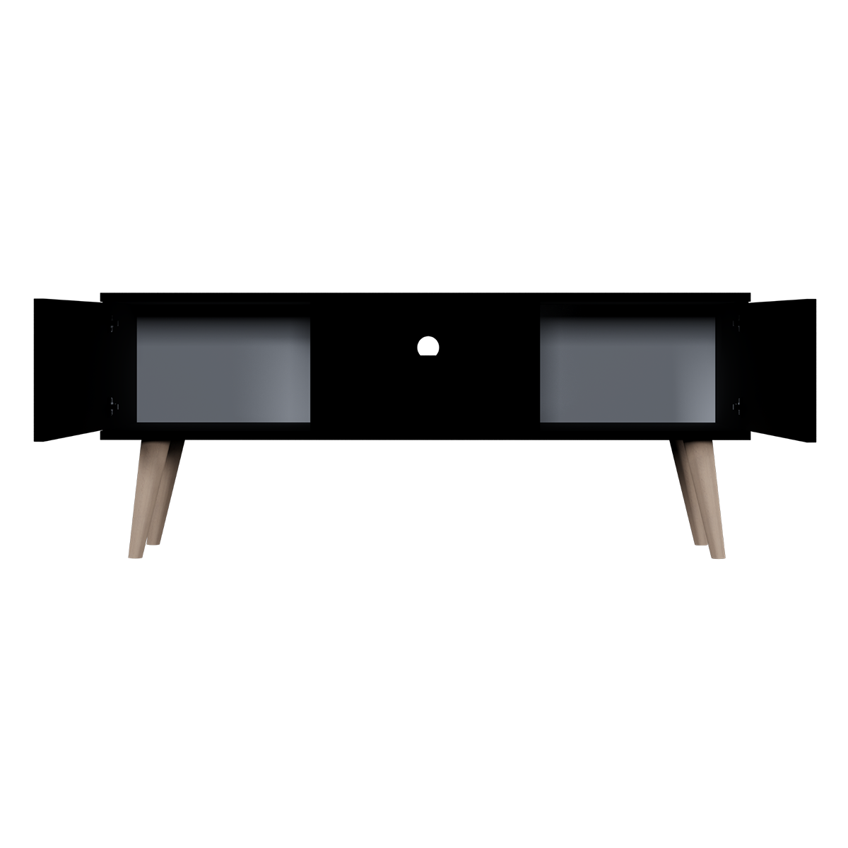Meuble TV 120 cm Toronto - Noir - vue 3