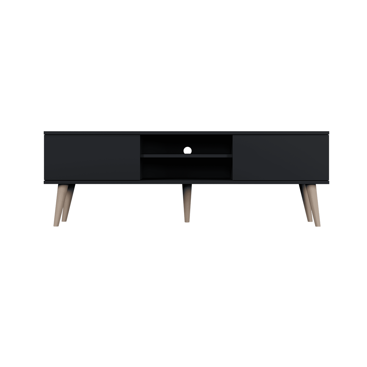 Meuble TV 160 cm Toronto - Noir - vue 2