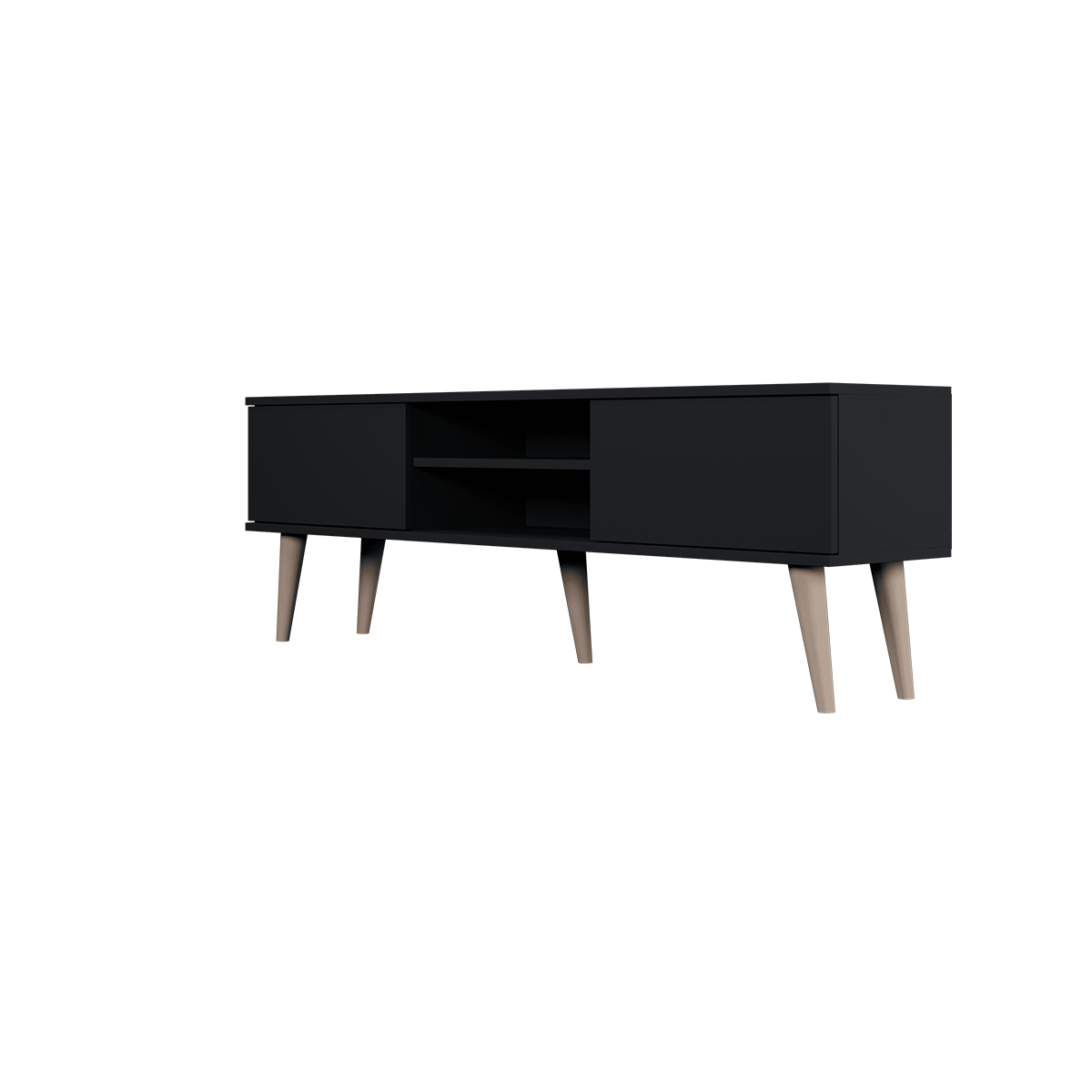 Meuble TV 160 cm Toronto - Noir - vue 4