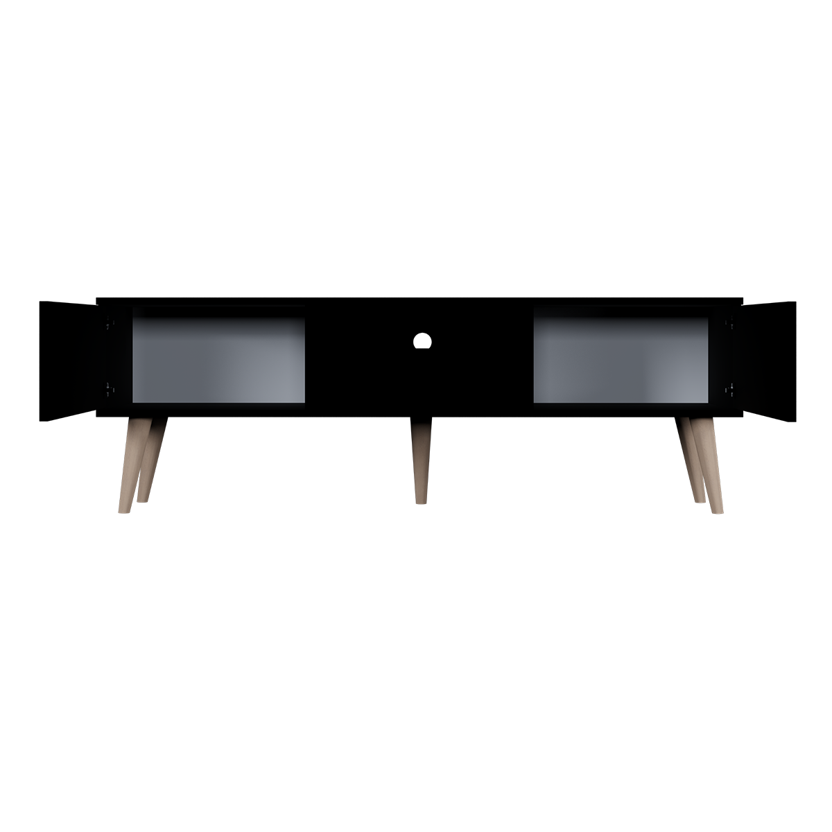 Meuble TV 160 cm Toronto - Noir - vue 3