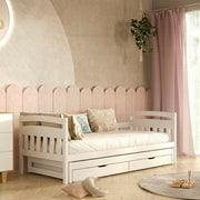 Lit gigogne 90x200 sommiers et tiroirs inclus Tosia Blanc