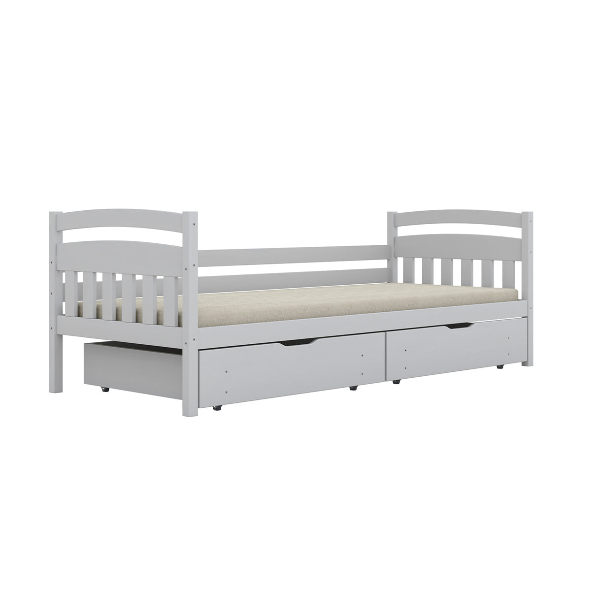 Lit 90x200 sommier et tiroirs inclus Tosia Blanc - vue 2