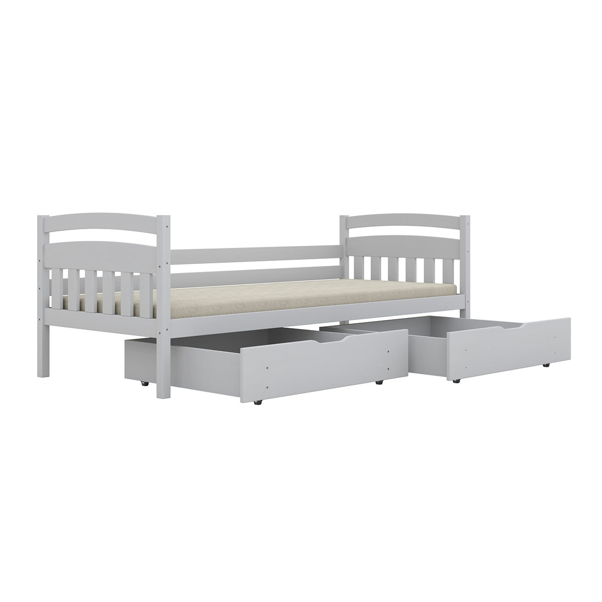 Lit 90x200 sommier et tiroirs inclus Tosia Blanc - vue 4