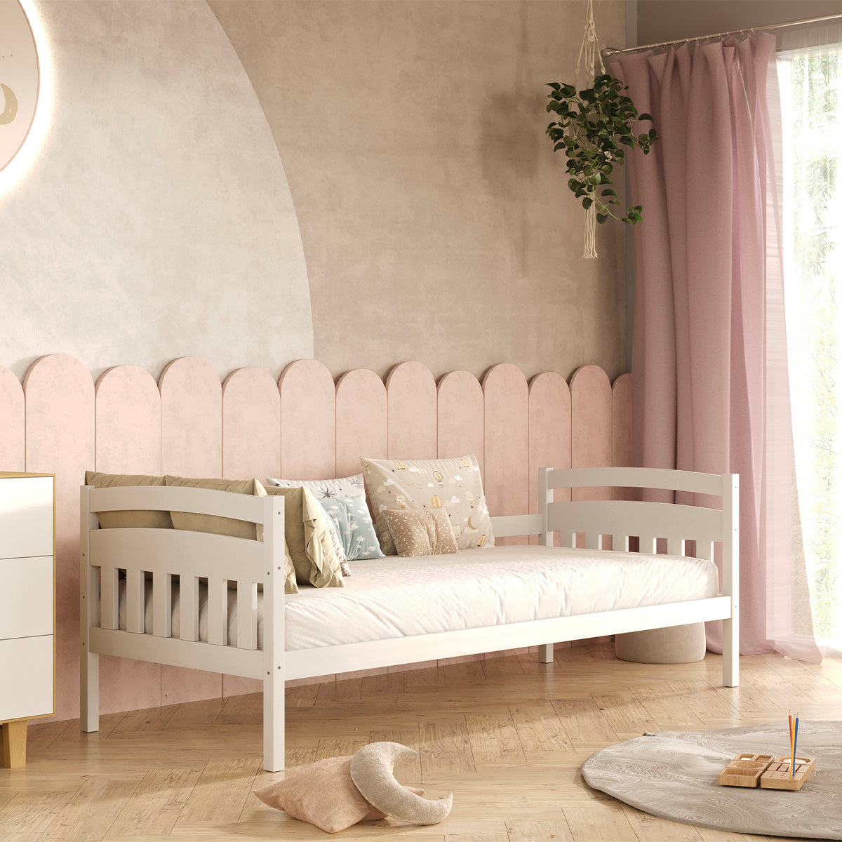 Lit gigogne 90x200 sommiers et tiroirs inclus Tosia Blanc - vue 6