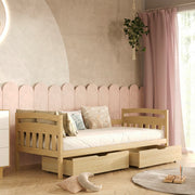 Lit 90x200 sommier et tiroirs inclus Tosia Bois