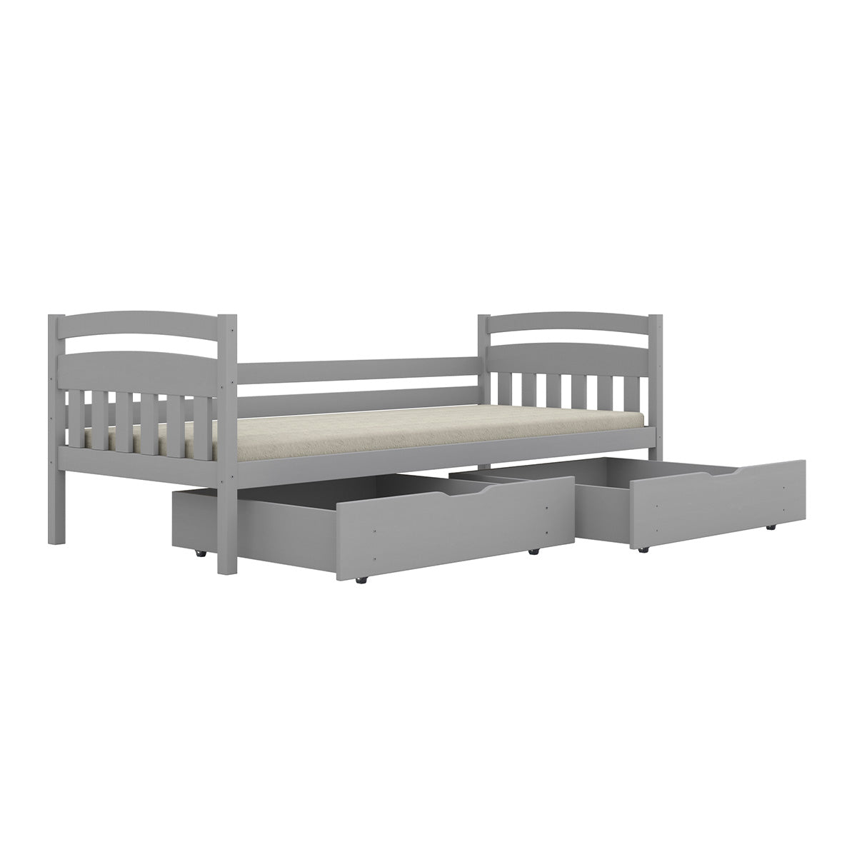 Lit 90x200 sommier et tiroirs inclus Tosia Gris - vue 4