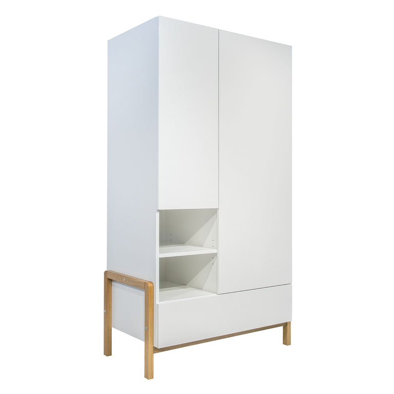 Commode 3 tiroirs et armoire 2 portes 1 tiroir Kocot Kids Victor - Blanc et Chêne - vue 3
