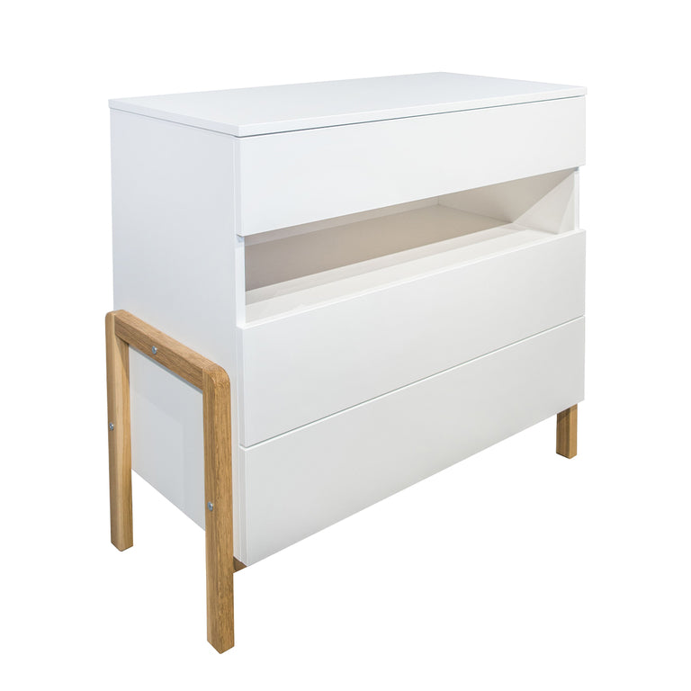 Commode 3 tiroirs et armoire 2 portes 1 tiroir Kocot Kids Victor - Blanc et Chêne - vue 2