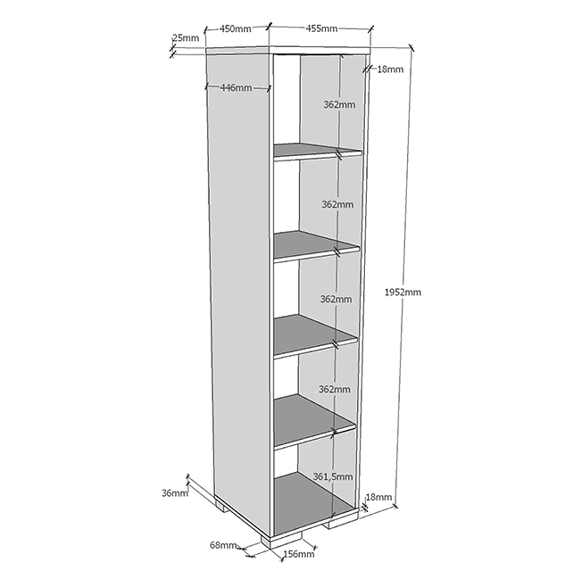 Bibliothèque Vipack London - Anthracite - vue 4