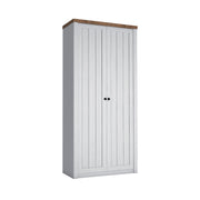 Armoire 2 portes Léandre Blanc et Bois