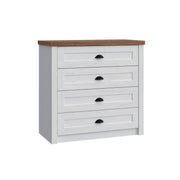Commode 4 tiroirs Léandre Blanc et Bois