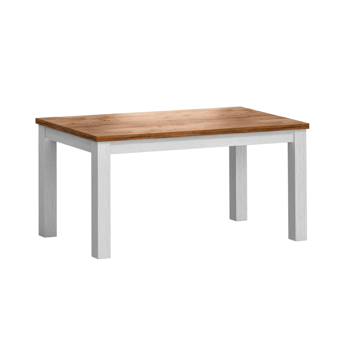 Table à manger extensible 4 à 6 places Léandre Blanc et Bois