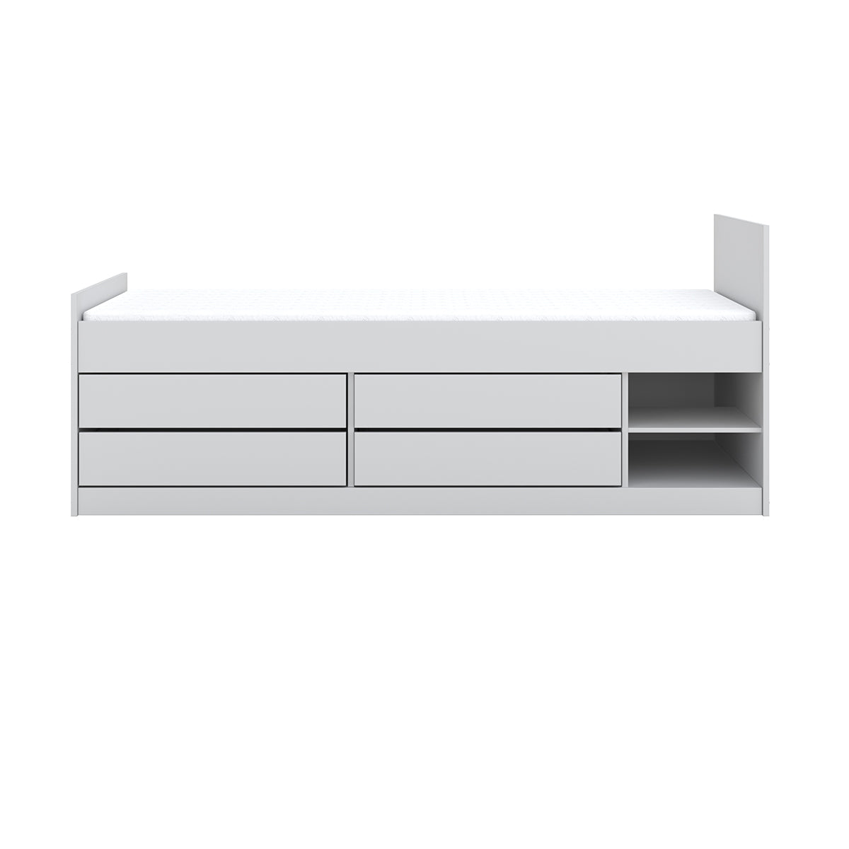 Lit 90x200 sommier matelas et tiroirs inclus Kocot Kids Léon Blanc - vue 4